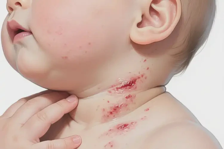 嬰幼兒脖子上偶爾長(zhǎng)濕疹不管它會(huì)自己自愈嗎(圖1)