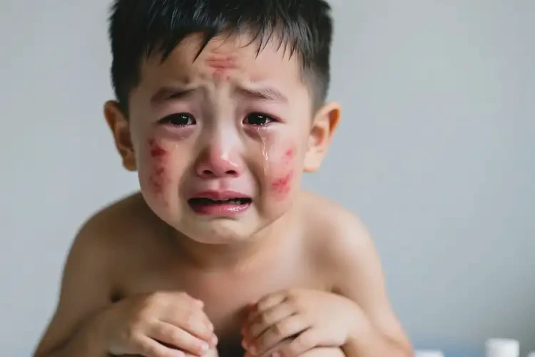 小學生面部出濕疹不管它會自己好嗎(圖1)