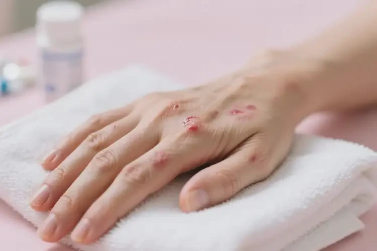 女性手上偶爾長(zhǎng)濕疹不管它會(huì)自己痊愈嗎(圖1)