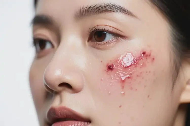 女人臉上出濕疹可以徹底自愈嗎(圖1)