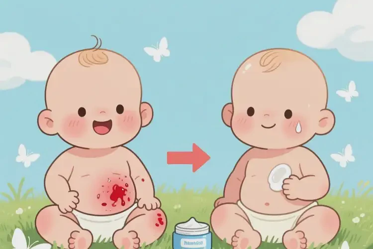 寶寶肚子長濕疹不管它會自己痊愈嗎(圖2)