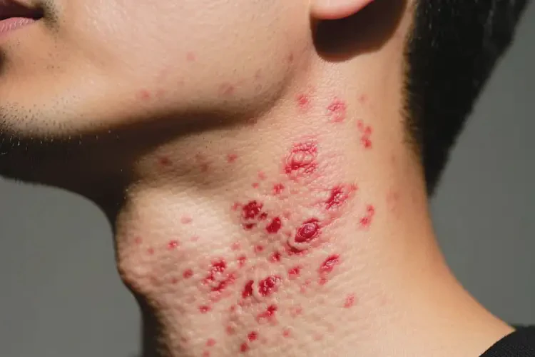 男人脖子出現(xiàn)濕疹可以徹底自愈嗎(圖1)