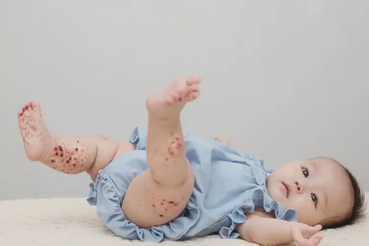 新生兒腳上經(jīng)常長濕疹不管它會(huì)自己好嗎(圖2)