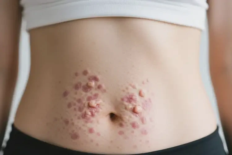 女人肚子出現(xiàn)濕疹能不能徹底自愈(圖1)