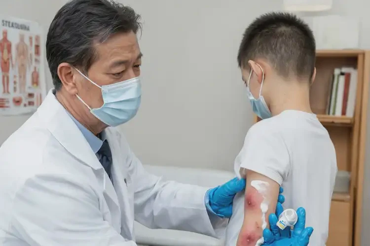 少兒手臂上出濕疹不管它會(huì)自己好嗎(圖3)