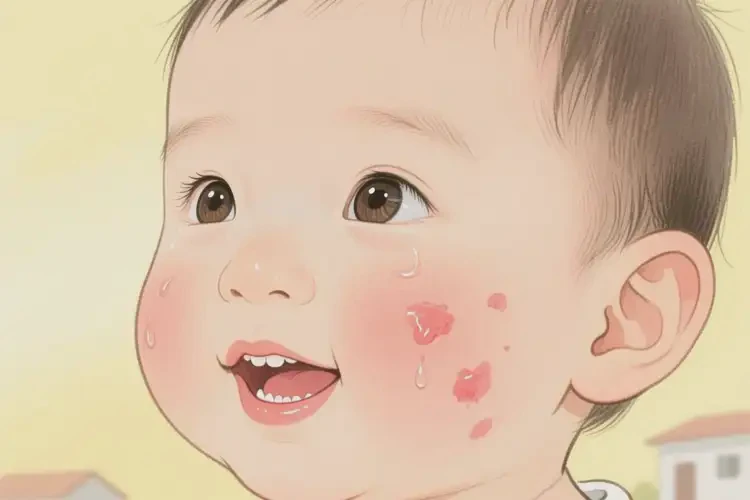 幼兒臉上容易起濕疹不管它會自己痊愈嗎(圖1)