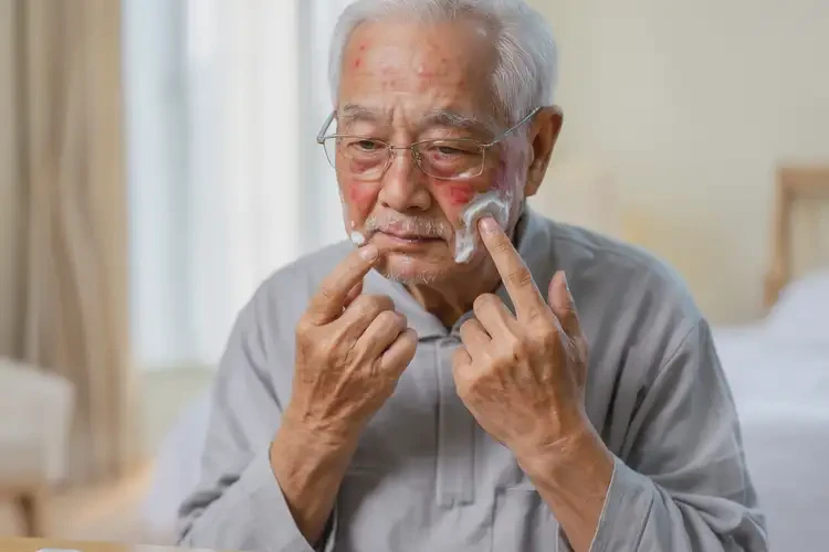 高齡老人面部出濕疹不管它會(huì)自己自愈嗎(圖3)