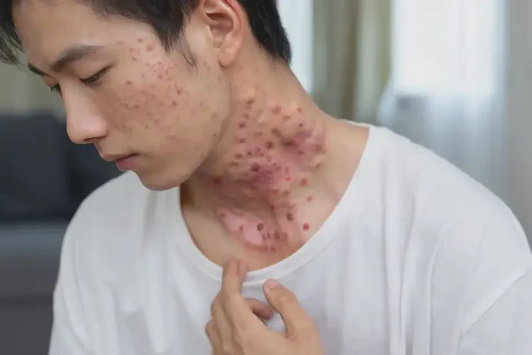 男生脖子起濕疹不管它會自己好嗎(圖3)