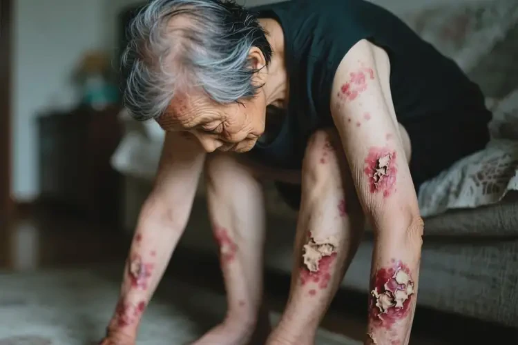 老人全身長濕疹可不可以徹底自愈(圖1)