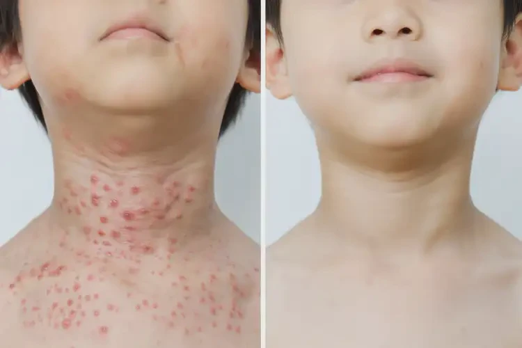 少儿脖子长湿疹能够彻底治愈吗(图1)