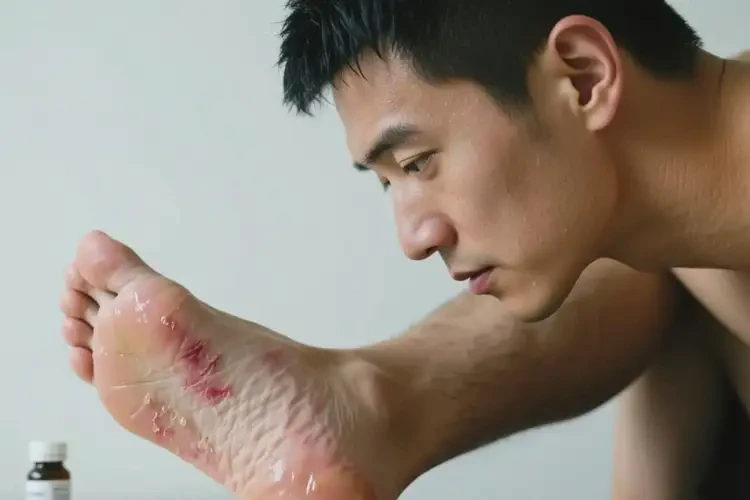 男性脚上经常起湿疹不管它会自己好吗(图1)