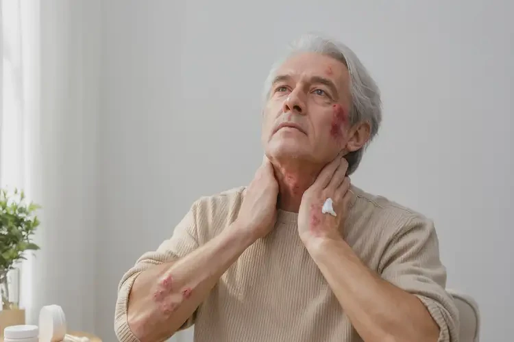 老人脖子有濕疹不管它會(huì)自己好嗎(圖2)