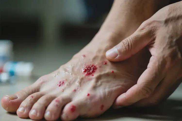 男性脚上经常起湿疹不管它会自己好吗(图2)