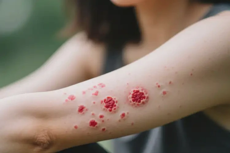 女人手臂上起濕疹不管它會自己自愈嗎(圖1)