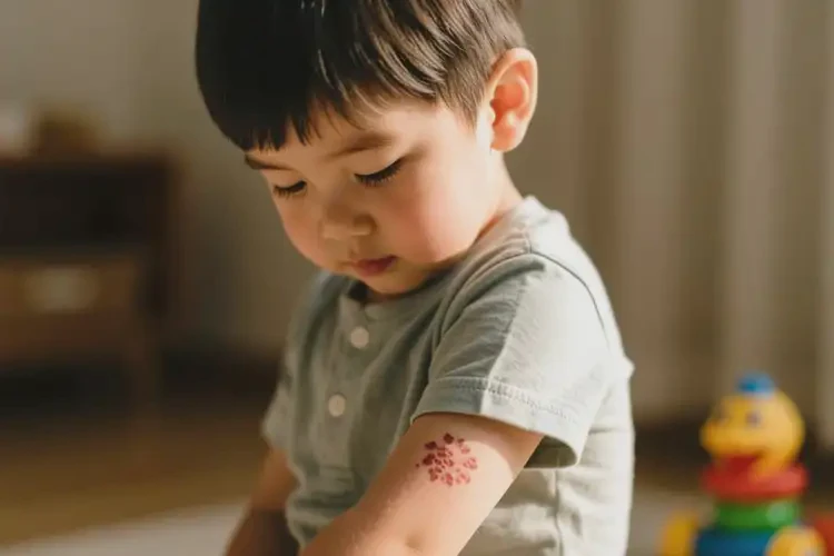 少兒手臂上偶爾長濕疹不管它會自己好嗎(圖1)