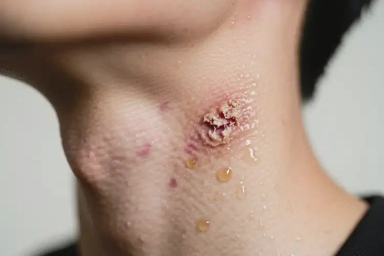 男生脖子上出濕疹不管它會(huì)自己痊愈嗎(圖1)