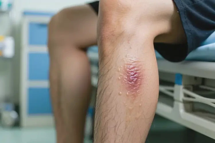 男人小腿上出濕疹不管它會自己自愈嗎(圖1)