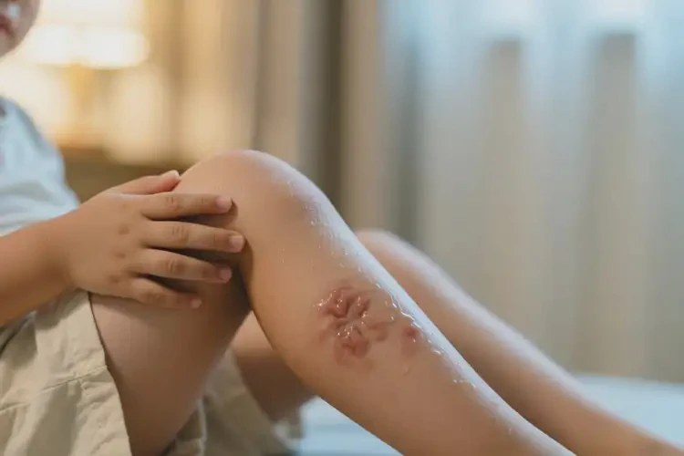 孩子大腿起濕疹不管它會(huì)自己痊愈嗎(圖1)