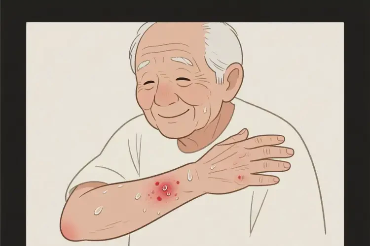 老人手臂上出現(xiàn)濕疹不管它會(huì)自己自愈嗎(圖2)