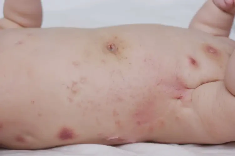 寶寶肚子上偶爾起濕疹可以徹底自愈嗎(圖3)