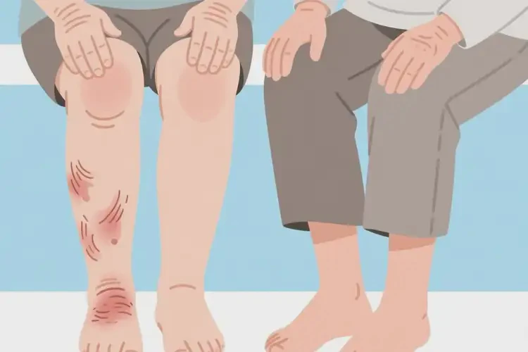 老年人小腿上起湿疹不管它会自己好吗(图1)