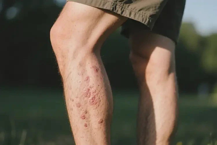 男人小腿上出現(xiàn)濕疹可以徹底自愈嗎(圖1)