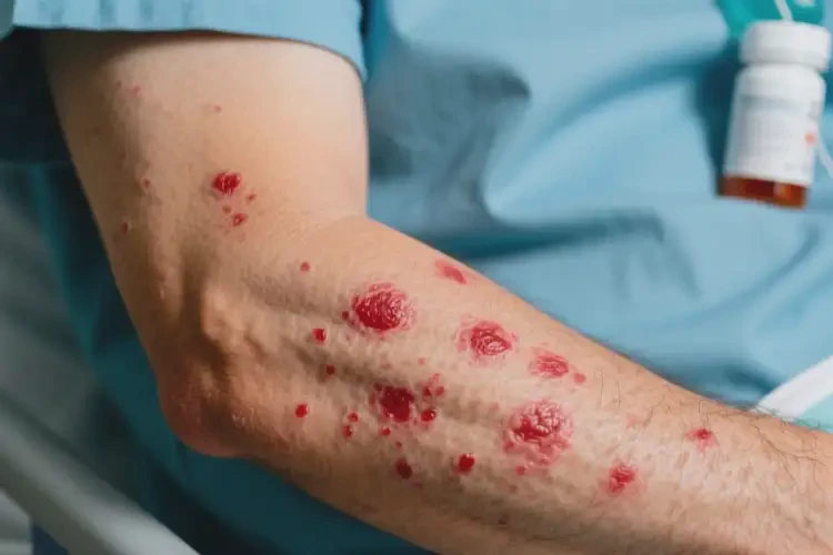 男人手臂出現(xiàn)濕疹不管它會自己痊愈嗎(圖2)