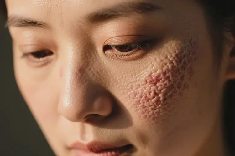 女人面部容易長濕疹不管它會自己痊愈嗎(圖1)