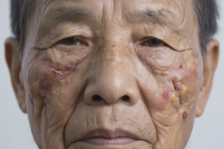 高齡老人面部出濕疹不管它會(huì)自己自愈嗎(圖4)