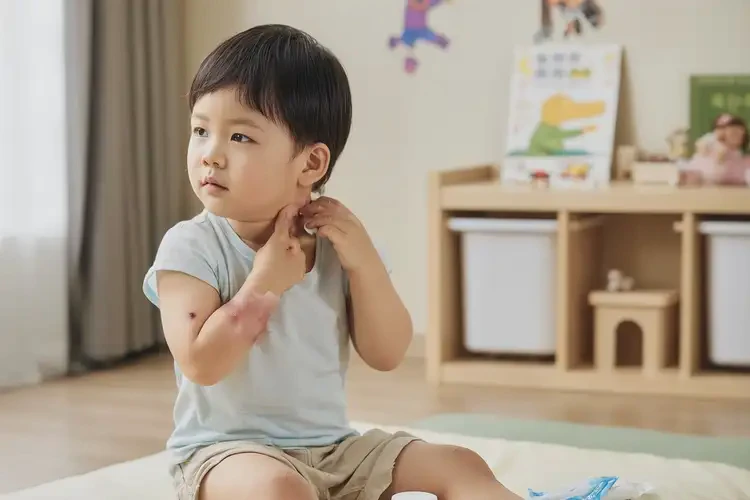 兒童脖子偶爾長濕疹不管它會自己好嗎(圖2)