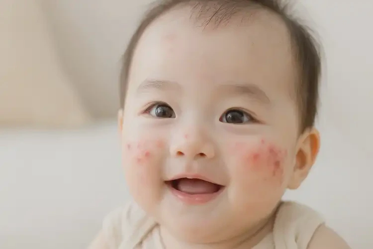 新生兒臉上有濕疹能徹底自愈嗎(圖4)