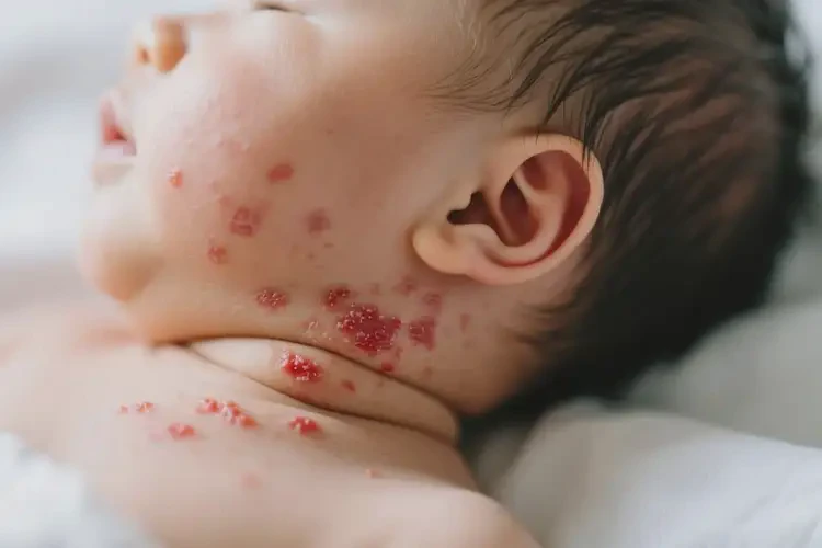 小兒脖子出現(xiàn)濕疹不管它會自己自愈嗎(圖4)