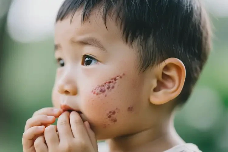 孩子臉上經常起濕疹不管它會自己痊愈嗎(圖3)