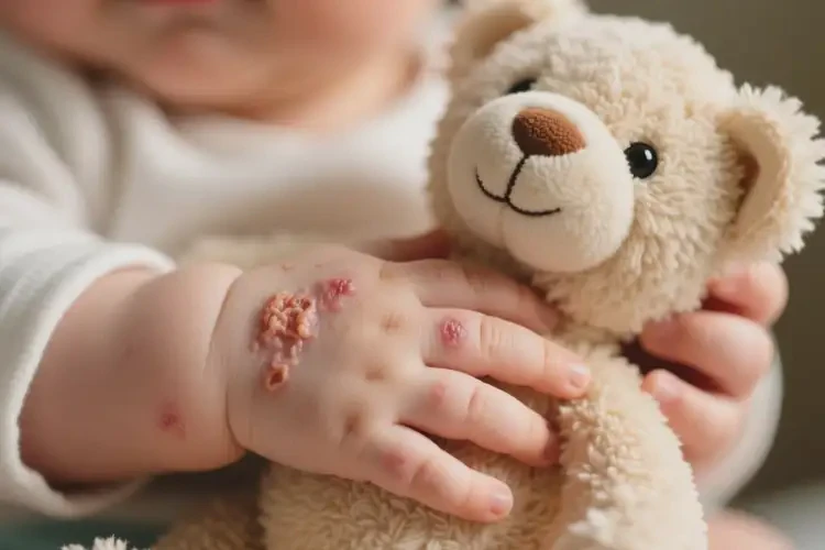 新生儿身上经常起湿疹不管它会自己好吗(图1)