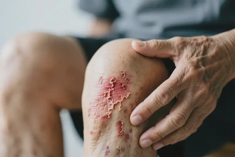 老人大腿上經(jīng)常長(zhǎng)濕疹不管它會(huì)自己好嗎(圖1)