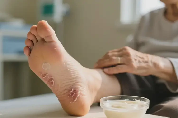 老人腳上起濕疹不管它會(huì)自己痊愈嗎(圖1)