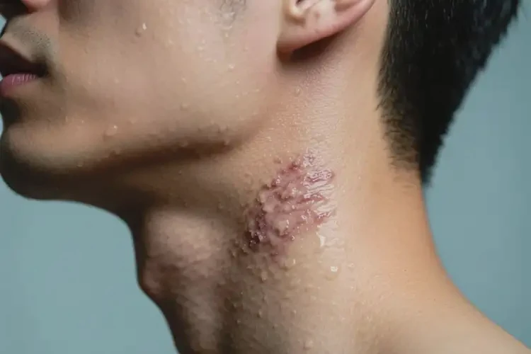 男性脖子上出湿疹可不可以彻底自愈(图1)