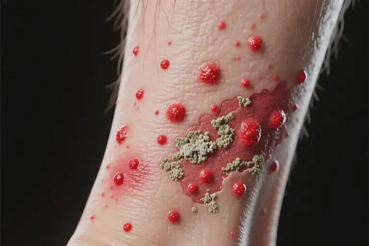 女生小腿上容易起濕疹不管它會自己痊愈嗎(圖1)