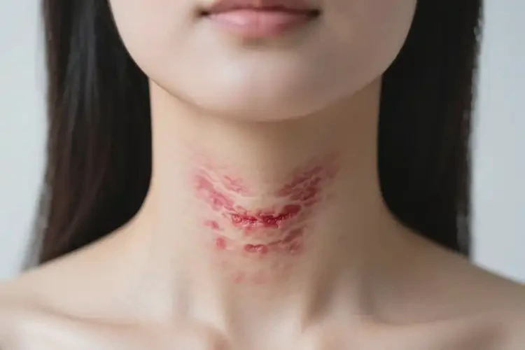 女性脖子出現(xiàn)濕疹不管它會(huì)自己好嗎(圖2)