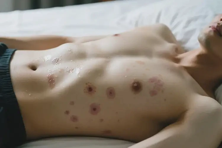 男人肚子上偶爾長濕疹不管它會(huì)自己痊愈嗎(圖1)