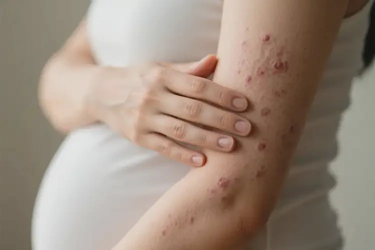 孕妇手臂容易起湿疹不管它会自己好吗(图1)