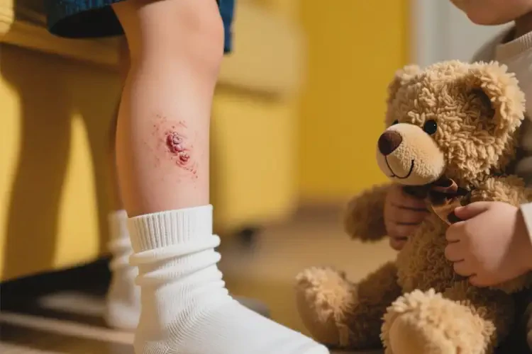 小孩小腿上長濕疹不管它會自己痊愈嗎(圖1)