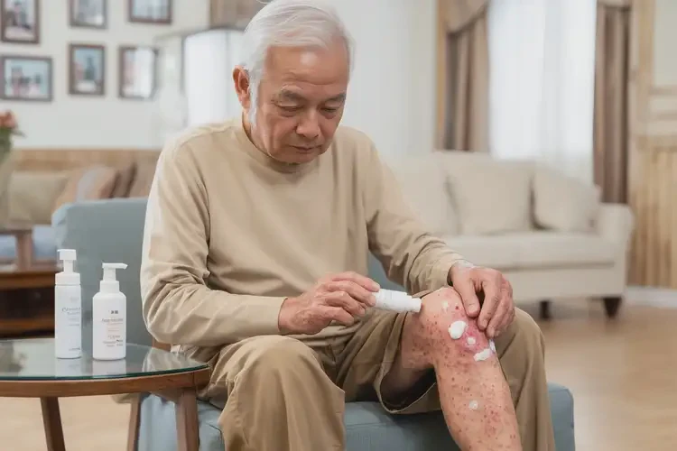 老人小腿上有濕疹不管它會自己自愈嗎(圖2)