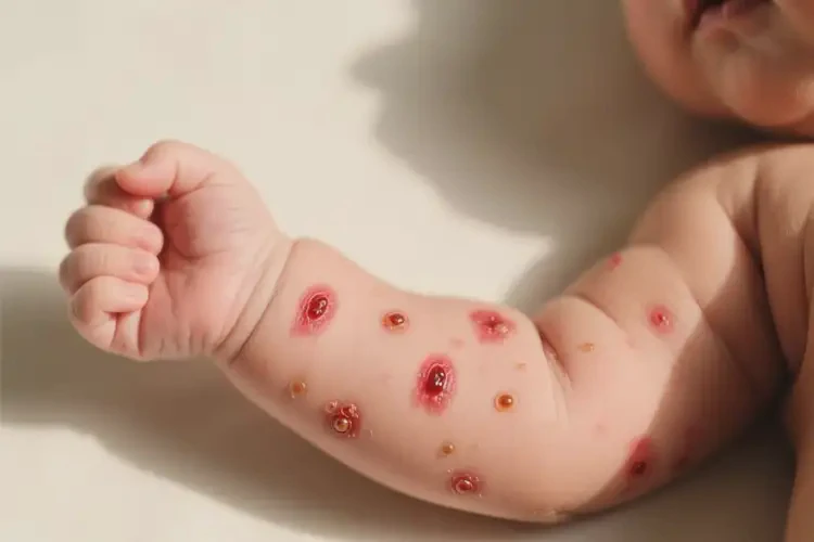 嬰兒手臂上出濕疹不管它會(huì)自己痊愈嗎(圖1)