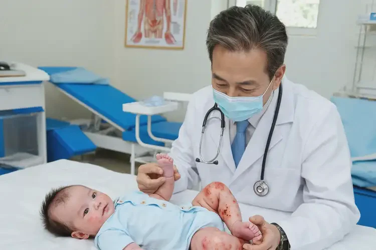 寶寶小腿上偶爾起濕疹不管它會自己好嗎(圖1)