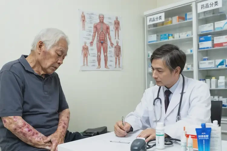 高齡老人面部出濕疹不管它會(huì)自己自愈嗎(圖2)