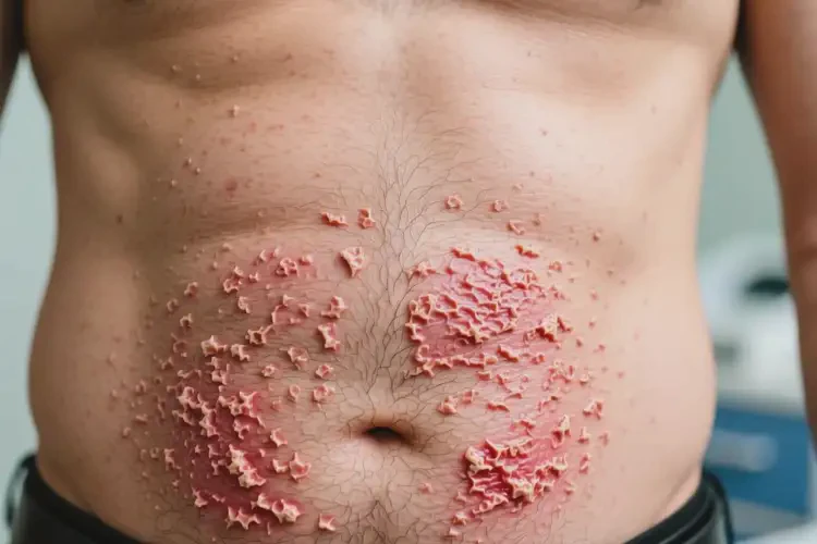 男性肚子上出現(xiàn)濕疹能徹底自愈嗎(圖1)
