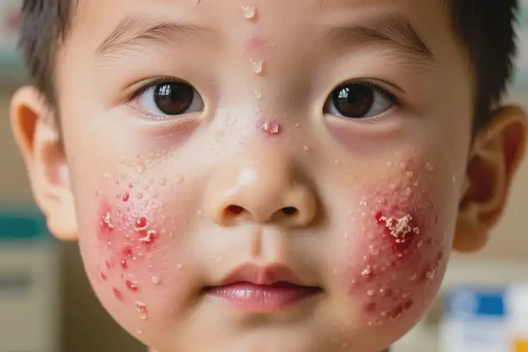 孩子臉上有濕疹能徹底自愈嗎(圖2)