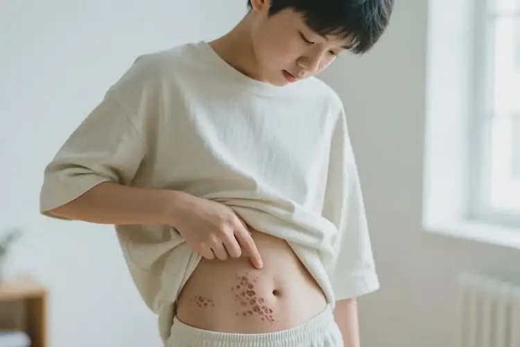 青少年肚子出现湿疹不管它会自己痊愈吗(图2)
