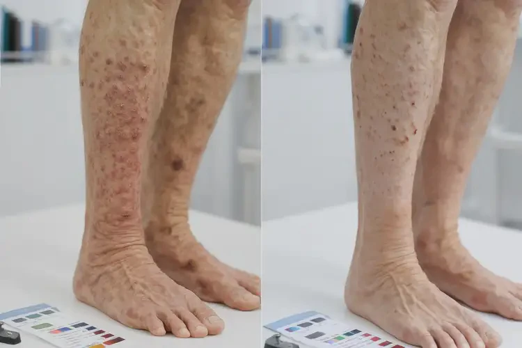 老年人腳上偶爾長濕疹可以徹底自愈嗎(圖1)